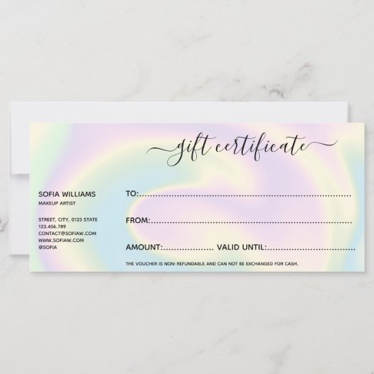 ホログラフィモダンック休日トレンディーガーリー (裏面)