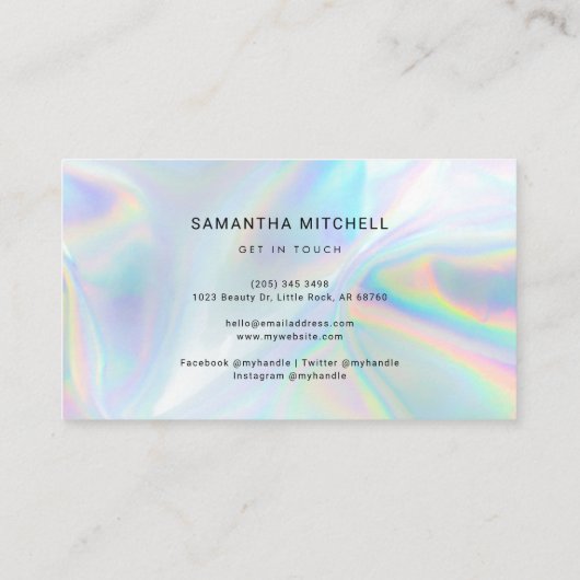 ホログラフィモダンック会社ロゴQRコード 名刺 (裏面)