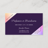 ホログラフィモダンック効果の紫色の色カラフル 名刺 (裏面)