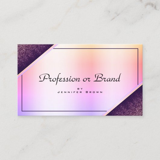ホログラフィモダンック効果の紫色の色カラフル 名刺 (正面)