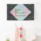 ホログラフィモダンック対称パターンバナー 横断幕 (インサイチュ)