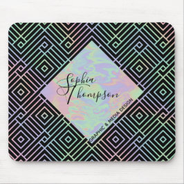 ホログラフィモダンック対称パターン – マウスパッド