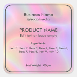 ホログラフィモダンック材料製品ラベル スクエアシール