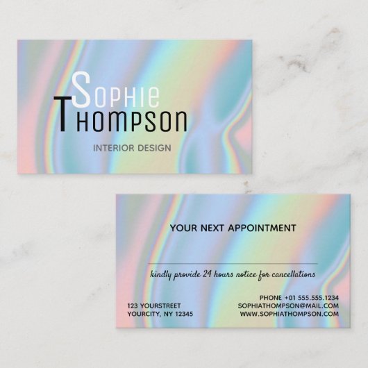 ホログラフィモダンック液大理石 予約カード (正面/裏面)