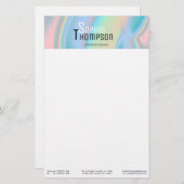 ホログラフィモダンック液大理石 便箋 (正面/裏面)