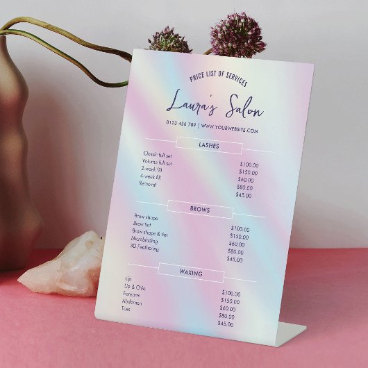 ホログラフィモダンック爪、 ネイル美しいサロン価格表 台座サイン