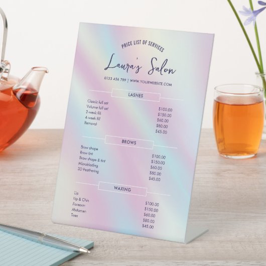 ホログラフィモダンック爪、 ネイル美しいサロン価格表 台座サイン (インサイチュ)