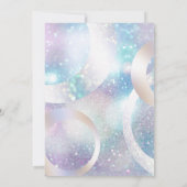 ホログラフィモダンック箔あなたの写真ホログラフを追加 招待状 (裏面)