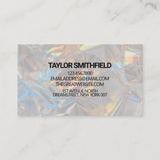 ホログラフィモダンック箔トレンディー 名刺 (裏面)