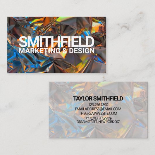 ホログラフィモダンック箔トレンディー 名刺 (正面/裏面)