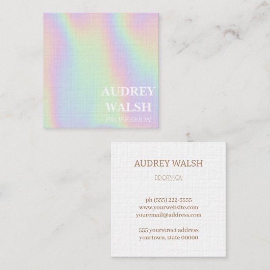 ホログラフィモダンック簡易四角形名刺 スクエア名刺 (正面/裏面)