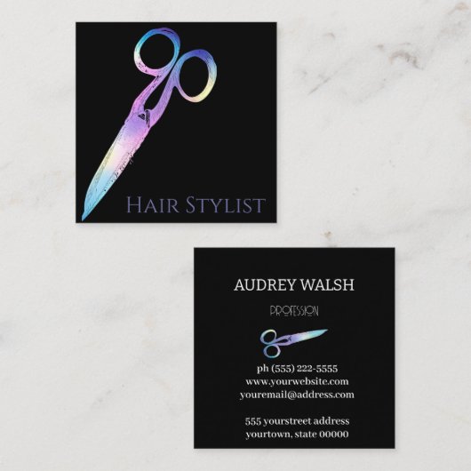 ホログラフィモダンック簡易四角形名刺 スクエア名刺 (正面/裏面)