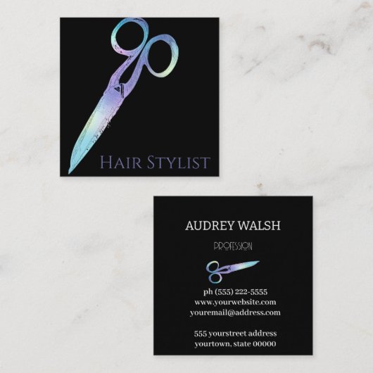 ホログラフィモダンック簡易四角形名刺 スクエア名刺 (正面/裏面)