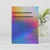 ホログラフィモダンック結婚式招待状 招待状 (スタンド正面)