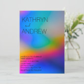 ホログラフィモダンック結婚式招待状 招待状 (スタンド正面)