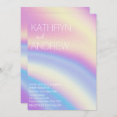 ホログラフィモダンック結婚式招待状 招待状 (正面/裏面)