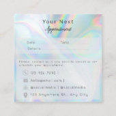 ホログラフィモダンック編集可能アポイントメントカード 予約カード (裏面)