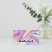 ホログラフィモダンック虹色QRコード 名刺 (スタンド正面)