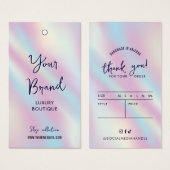 ホログラフィモダンック衣料価格ラベルつるラベル (正面&裏面)