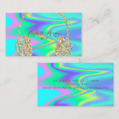 ホログラフィモダンック金ゴールドグリッターヘッドホンDJ 名刺 (正面/裏面)