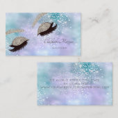 ホログラフィモダンック銀グリッターのラフェイクッシュ 名刺 (正面/裏面)