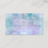 ホログラフィモダンック銀グリッターのラフェイクッシュ 名刺 (裏面)