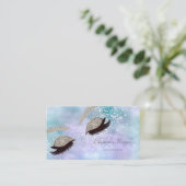 ホログラフィモダンック銀グリッターのラフェイクッシュ 名刺 (スタンド正面)