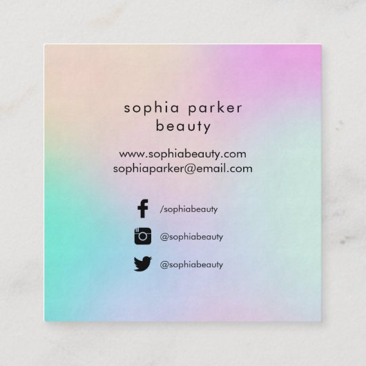 ホログラフィモダンック|ソーシャルメディア スクエア名刺 (裏面)