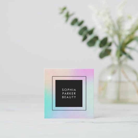 ホログラフィモダンック|ソーシャルメディア スクエア名刺 (スタンド正面)