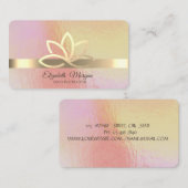 ホログラフィモダンック、金ゴールドストライプ、金ゴールドロータス 名刺 (正面/裏面)