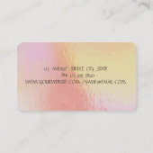 ホログラフィモダンック、金ゴールドストライプ、金ゴールドロータス 名刺 (裏面)