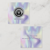 ホログラフィモダンックInstagramソーシャルメディア スクエア名刺 (正面/裏面)