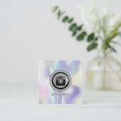 ホログラフィモダンックInstagramソーシャルメディア スクエア名刺 (スタンド正面)