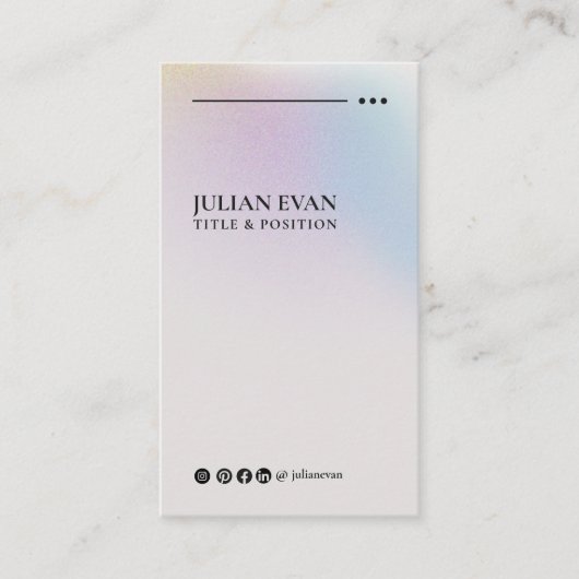 ホログラフィモダンックLinkedInミニマリスト 名刺 (正面)