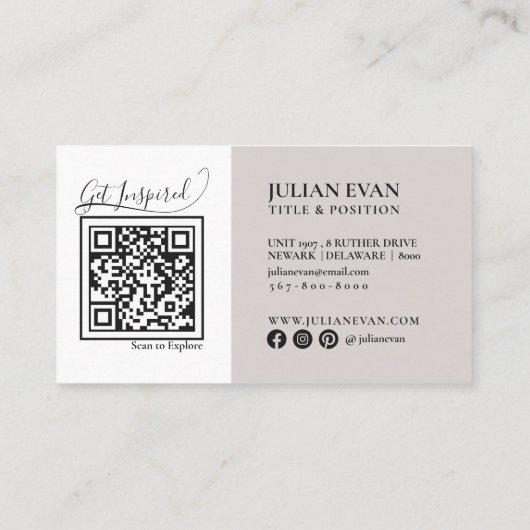 ホログラフィモダンックLuxe Script Beige名刺 名刺 (裏面)