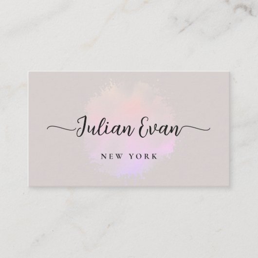 ホログラフィモダンックLuxe Script Beige名刺 名刺 (正面)