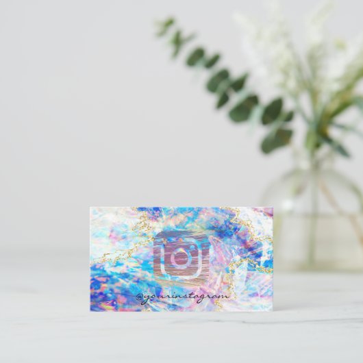 ホログラフィモダンックOpal Instagramソーシャルメディア 名刺 (スタンド正面)