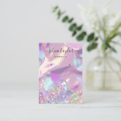 ホログラフィモダンックunicornスクリプトイヤリング表示 名刺 (スタンド正面)