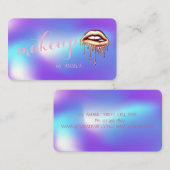 ホログラフィモダンッスタイリッシュク、金属滴下リップ 名刺 (正面/裏面)