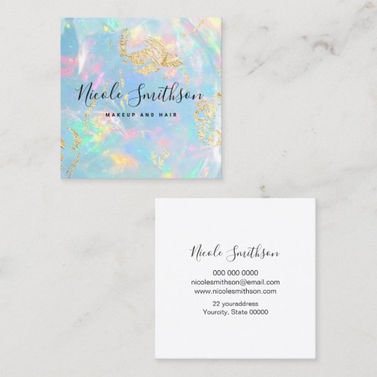 ホログラフィモダンフェイクック光学 スクエア名刺 (正面/裏面)