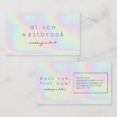 ホログラフィモダンーのメイクアーティストのグラデーション虹 名刺 (正面/裏面)