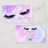 ホログラフィモダンーのメイクガーリーアップ虹色 名刺 (正面/裏面)