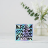 ホログラフィモダンーの単純な四角形ビジネス スクエア名刺 (スタンド正面)