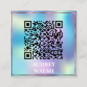 ホログラフィモダンーの単純な四角形 スクエア名刺 (正面)