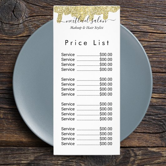 ホログラフィモダンー署名Glam金ゴールドグリッター ラックカード