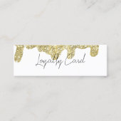 ホログラフィモダンー署名Glam金ゴールドグリッター ロイヤリティカード (正面)