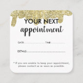 ホログラフィモダンー署名Glam金ゴールドグリッター 予約カード (正面)