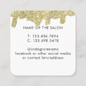 ホログラフィモダンー署名Glam金ゴールドグリッター 予約カード (裏面)