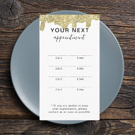 ホログラフィモダンー署名Glam金ゴールドグリッター 予約カード