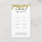 ホログラフィモダンー署名Glam金ゴールドグリッター 予約カード (正面)